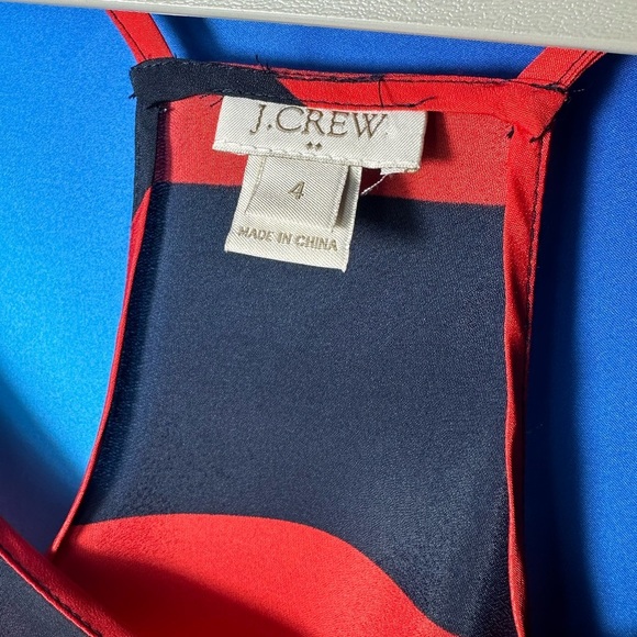 J. crew | Women’s 4 Navy Blue and Red Striped Racerback Camisole Tank Top Blouse - Picture 5 of 5
